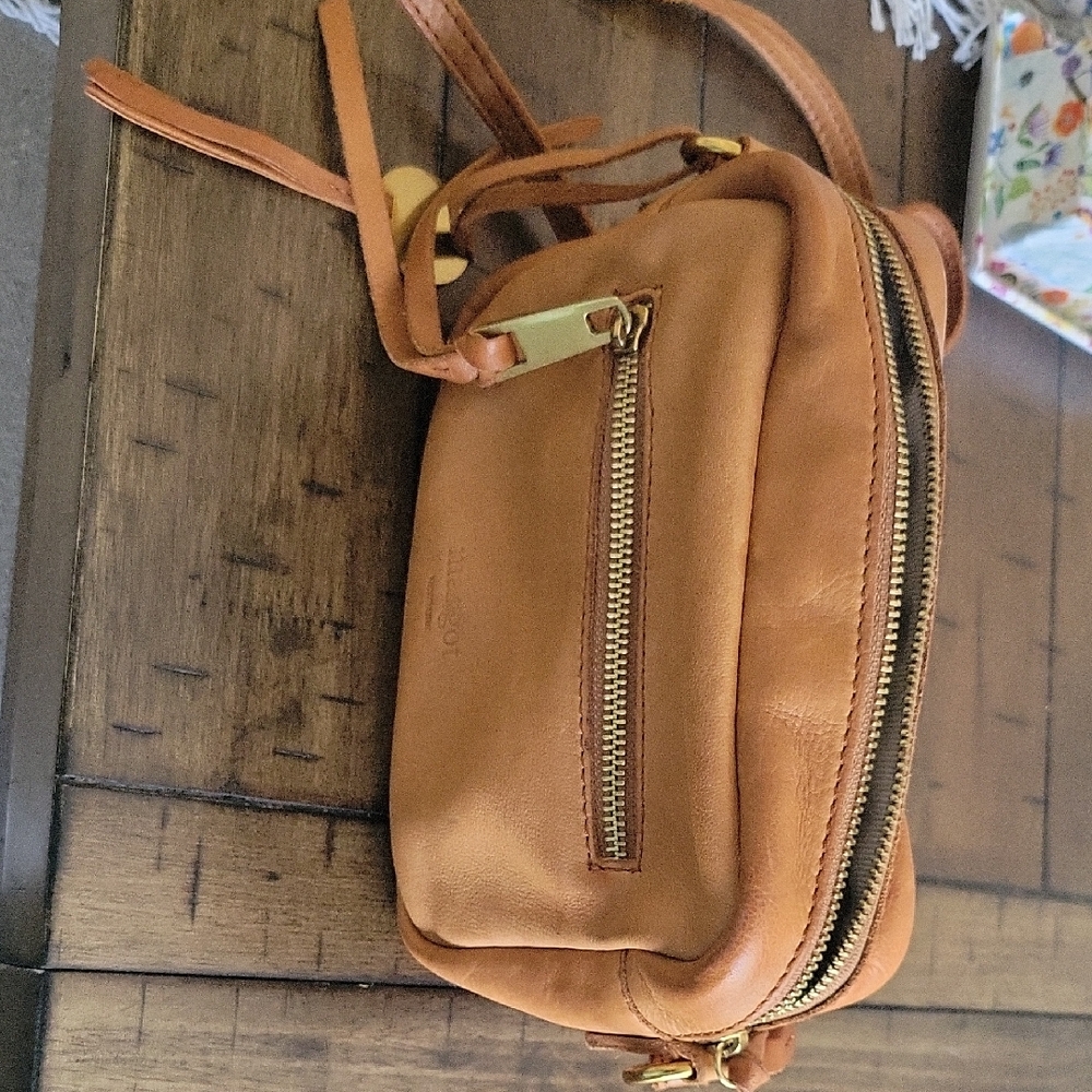 Elegant Tan Leather Belt Bag